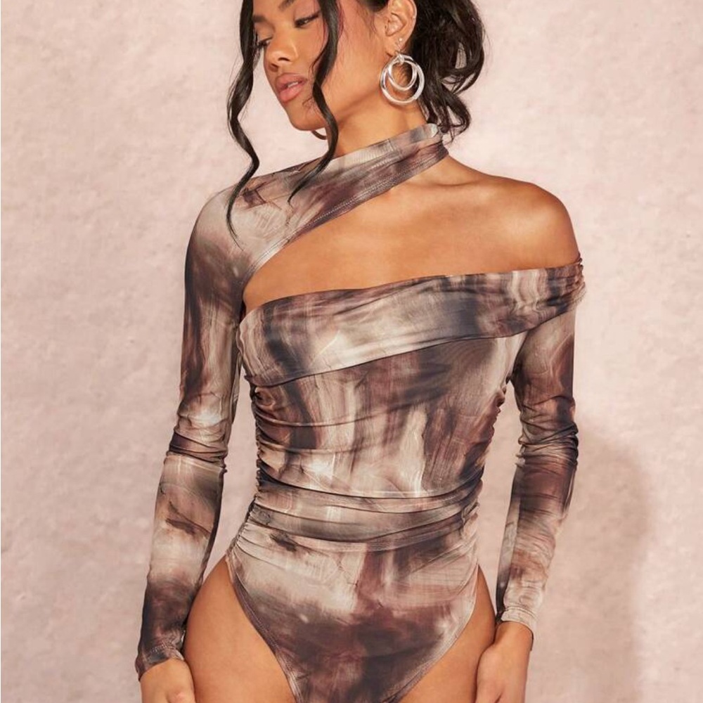 Cute long sleeve off the shoulder bodysuit
